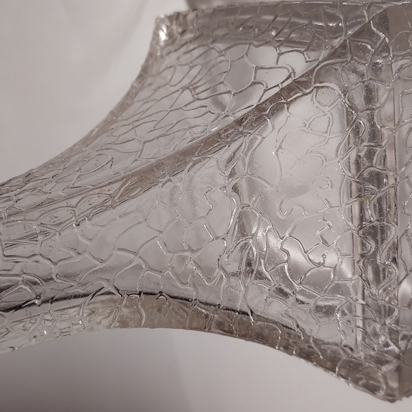 Vintage Cut Glass Alligator Cut Design Pillar Candle Holders Set of 2 - Picture 3 of 7